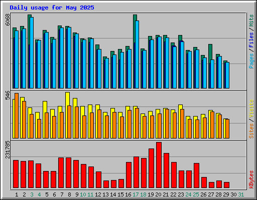 Daily usage for May 2025