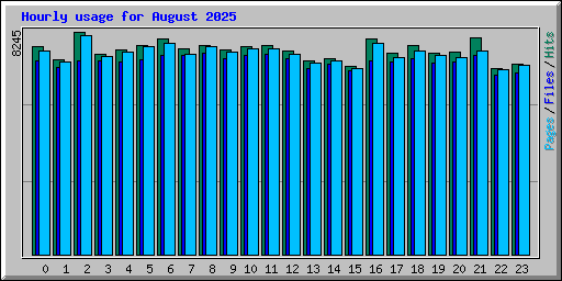 Hourly usage for August 2025